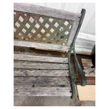 Garden Bench - Wrought Iron Wood Slat 49" W