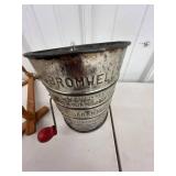 Vintage Kitchen Utensil Set - Bromwell Measuring Sifters & Wooden Rack