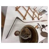 Vintage Kitchen Utensil Set - Bromwell Measuring Sifters & Wooden Rack