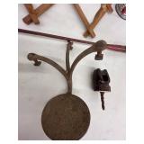 Vintage Kitchen Utensil Set - Bromwell Measuring Sifters & Wooden Rack