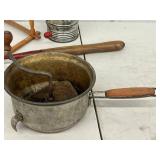 Vintage Kitchen Utensil Set - Bromwell Measuring Sifters & Wooden Rack