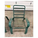 Patio Chairs - Green Metal (Lot of 2)