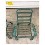 Patio Chairs - Green Metal (Lot of 2)