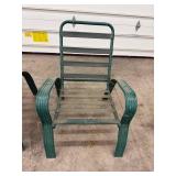 Patio Chairs - Green Metal (Lot of 2)