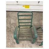 Patio Chairs - Green Metal (Lot of 2)