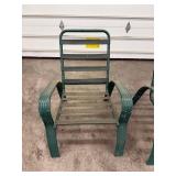 Patio Chairs - Green Metal (Lot of 2)