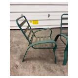 Patio Chairs - Green Metal (Lot of 2)