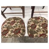 VTG Wood Ladderback Chairs With Newer Cushions - Set of 2