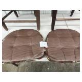 VTG Wood Ladderback Chairs With Newer Cushions - Set of 2