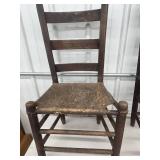 VTG Wood Ladderback Chairs With Newer Cushions - Set of 2