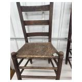 VTG Wood Ladderback Chairs With Newer Cushions - Set of 2