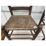 VTG Wood Ladderback Chairs With Newer Cushions - Set of 2