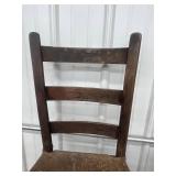 VTG Wood Ladderback Chairs With Newer Cushions - Set of 2