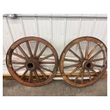 Wagon Wheels - Vintage Wooden Pair
