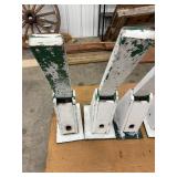 Wooden Bird Houses Painted White & Green (Lot of 5)