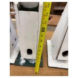 Wooden Bird Houses Painted White & Green (Lot of 5)