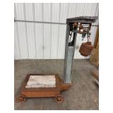 Vintage Hanging Scale - Cast Iron Wood Industrial Scale