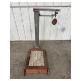 Vintage Hanging Scale - Cast Iron Wood Industrial Scale
