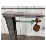 Vintage Hanging Scale - Cast Iron Wood Industrial Scale