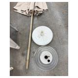 Patio Furniture Mixed Lot - 2 Plastic Chairs, Umbrella & Base Pieces
