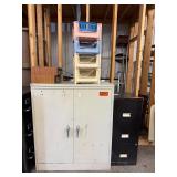 Storage Cabinet, File Cabinet & Cassette Organizers Mixed Lot
