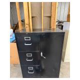 2 File Cabinets (one w key) & 1 Black Storage/File Cabinet Mixed Lot (Lot of 3)