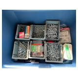 Assorted Hardware Mixed Lot in Storage Tote