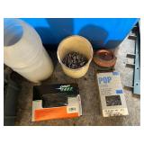 Assorted Hardware Mixed Lot in Storage Tote
