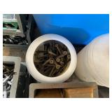Assorted Hardware Mixed Lot in Storage Tote