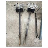 Fireplace Poker, Step Stool, Decorative Barn Star Iron Hose Holders & Downspout Splash Block, Decorative Hollow Faux YardRock