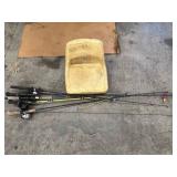 Fishing Rods & Reels Mixed Lot With Boat Seat