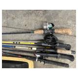 Fishing Rods & Reels Mixed Lot With Boat Seat