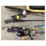 Fishing Rods & Reels Mixed Lot With Boat Seat