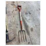 Garden Tools Mixed Lot - Collins Axe, Pick Mattock & Pitchfork