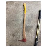 Garden Tools Mixed Lot - Collins Axe, Pick Mattock & Pitchfork