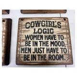 Cowboy Quote Wood Signs (Lot of 4)