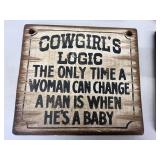 Cowboy Quote Wood Signs (Lot of 4)