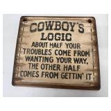 Rustic Wooden Wall Signs - Cowboy