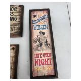 Rustic Wooden Wall Signs - Cowboy