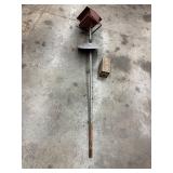 Bird Feeder - Pole Mount With Base & Mounting Block & Smaller Wooden Bird House