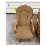 Two Glider Chairs w Fabric Backs & Seats w Wooden Frames