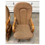 Two Glider Chairs w Fabric Backs & Seats w Wooden Frames
