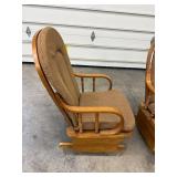 Two Glider Chairs w Fabric Backs & Seats w Wooden Frames
