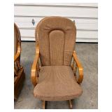 Two Glider Chairs w Fabric Backs & Seats w Wooden Frames