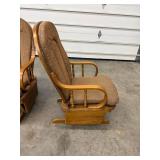 Two Glider Chairs w Fabric Backs & Seats w Wooden Frames