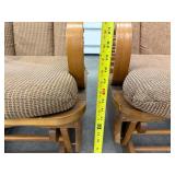Two Glider Chairs w Fabric Backs & Seats w Wooden Frames