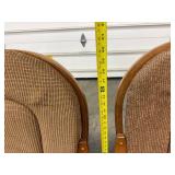 Two Glider Chairs w Fabric Backs & Seats w Wooden Frames