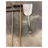 Yard Tools - Assorted Push Brooms, Rakes & Shovel