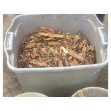 Apple Wood Chips (2 Buckets) and Unmarked Tub of Wood Chips