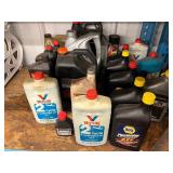 Motor Oil & Automotive Fluids Mixed Lot - Valvoline, Mobil, NAPA, Honda - contents unverified